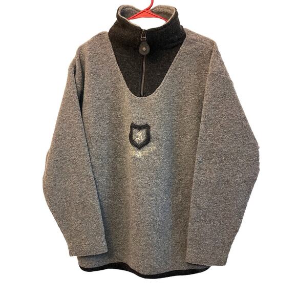 ALPENLAND Sport Mens Gray 1/4 Zip pullover Poly/Wool/Linen Blend Medium - Picture 1 of 14